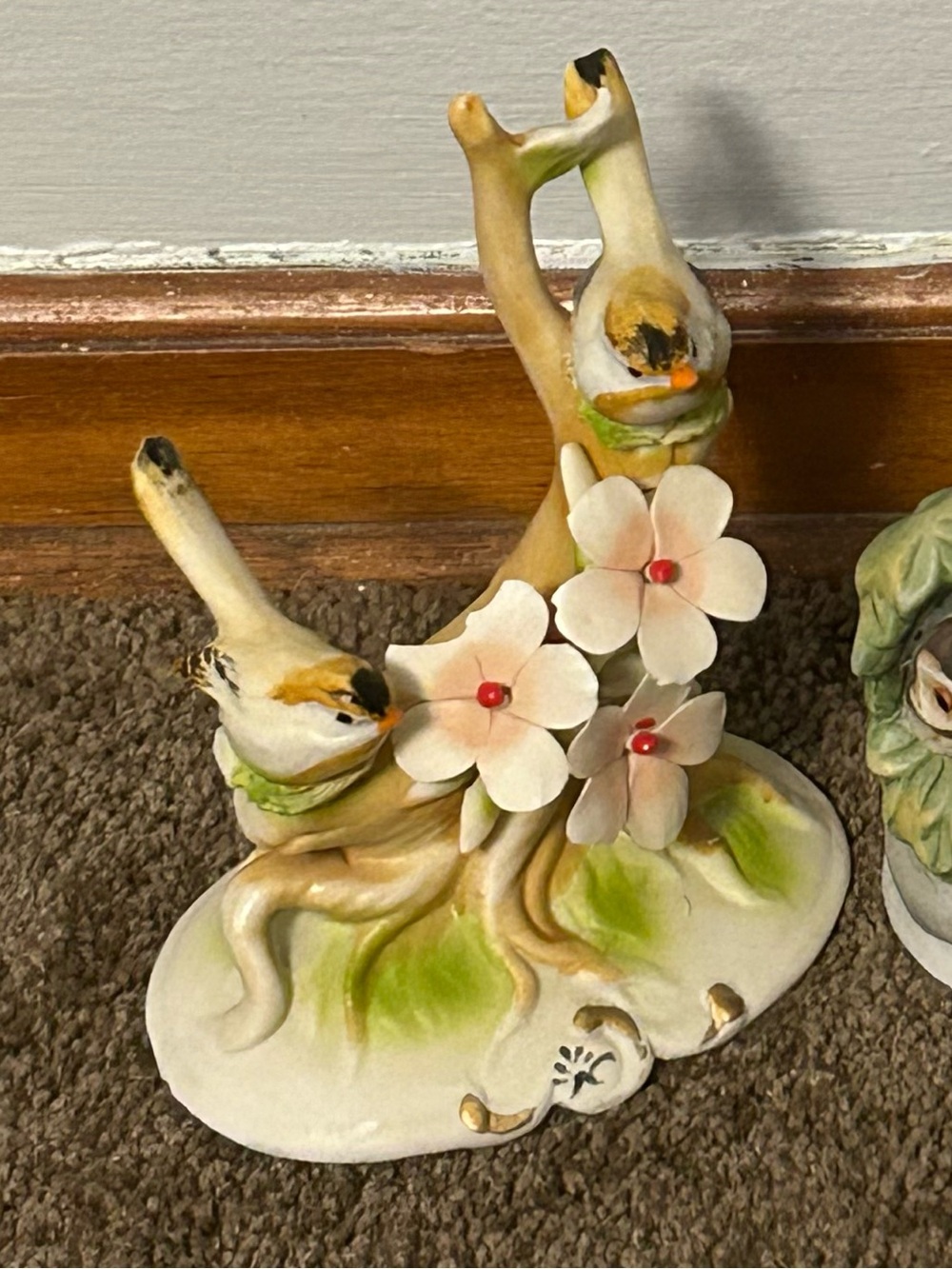 1800s Antique Italian Napoleon Capodimonte Porcelain Goldfinches & Orchids - Picture 2 of 6